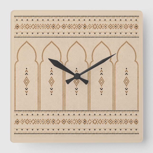 Minimalist Moroccan Arch Wall Clock (Front)