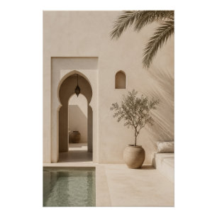 Minimalist Moroccan Riad Poster