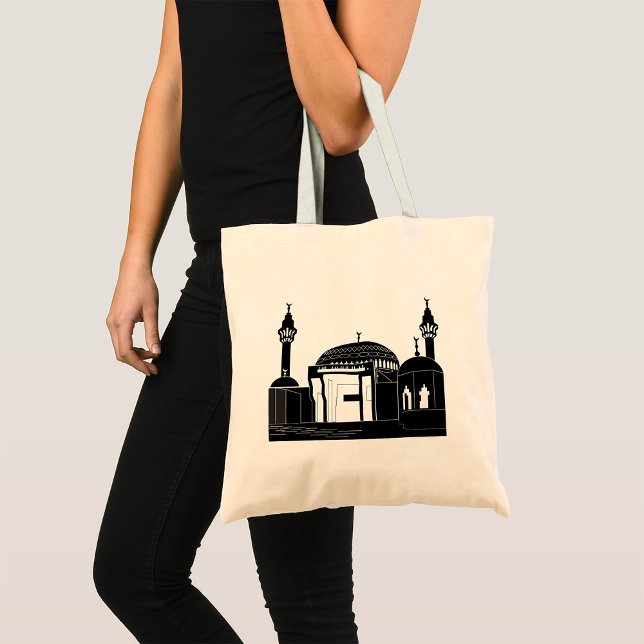 Minimalist Mosque Architecture Line Art Tote Bag (Creator Uploaded)