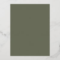 Minimalist Moss Foil Invitation Postcard (Custom)