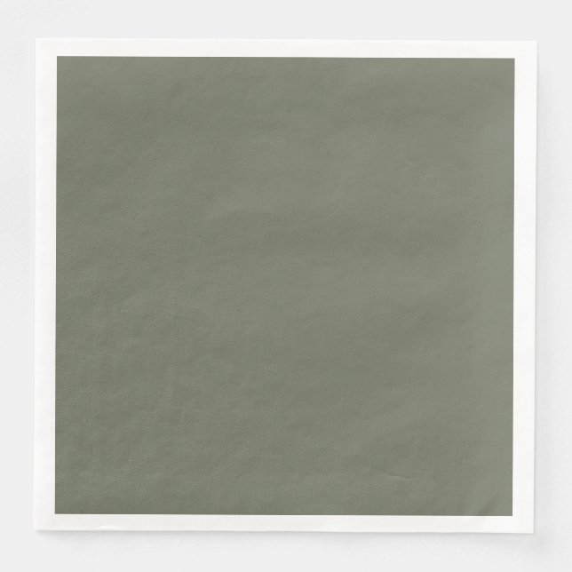 Minimalist Moss Green Paper Napkin – Customizable (Front)