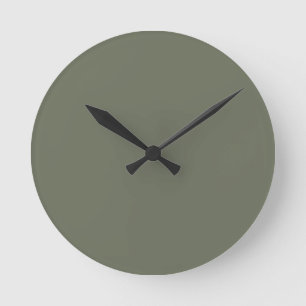 Minimalist Moss Green Wall Clock – Customizable