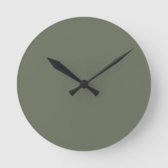 Minimalist Moss Green Wall Clock – Customizable (Front)