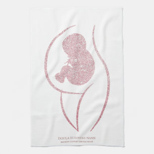 Minimalist Mother and Baby Silhouette Kitchen Towel