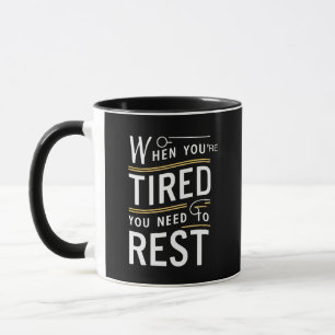 Minimalist Motivational Rest Quote Art Mug