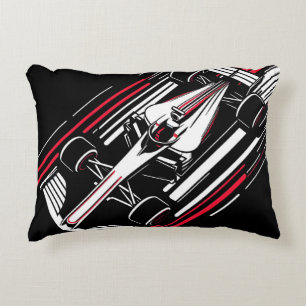Minimalist Motorsport Formula Race Car Speed Lines Accent Pillow