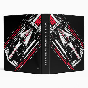 Minimalist Motorsport Formula Race Car Speed Lines Binder