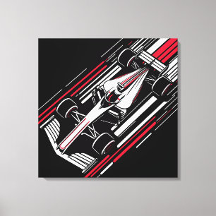 Minimalist Motorsport Formula Race Car Speed Lines Canvas Print
