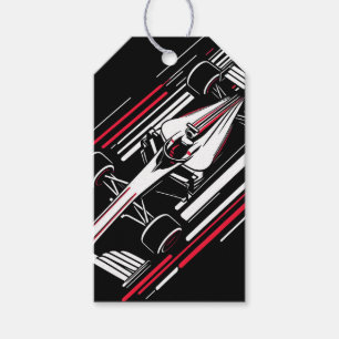 Minimalist Motorsport Formula Race Car Speed Lines Gift Tags