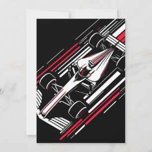 Minimalist Motorsport Formula Race Car Speed Lines Holiday Card