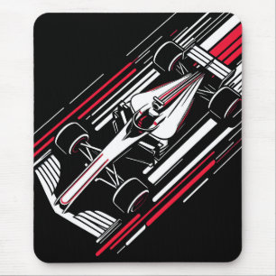 Minimalist Motorsport Formula Race Car Speed Lines Mouse Pad