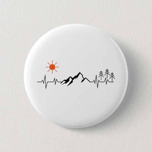 minimalist mountain 2 inch round button (Front)