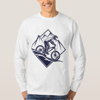 Minimalist Mountain Bike Rider Logo T-shirt Design