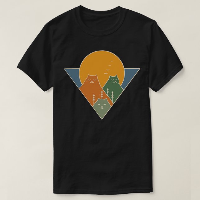 MINIMALIST MOUNTAIN CATS T-Shirt (Design Front)