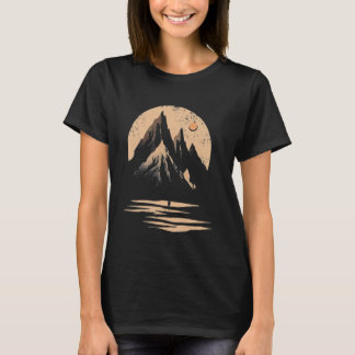 Minimalist Mountain Hiker Adventure Sunset Wildern T-Shirt