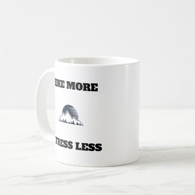 Minimalist Mountain Inspirational Adventure Theme Coffee Mug (Front Left)