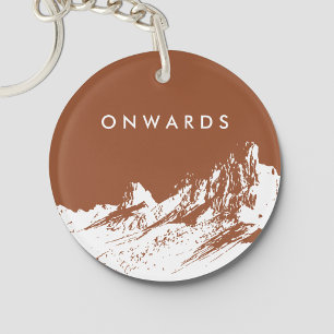 Minimalist Mountain Rustic Hiking Adventure Sienna Keychain