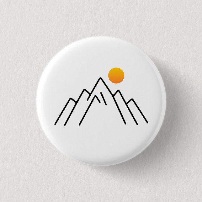 Minimalist Mountains: A Nature-Inspired Design 1 Inch Round Button (Front)