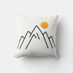 Minimalist Mountains: A Nature-Inspired Design Throw Pillow
