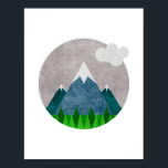 Minimalist Mountains Art Poster<br><div class="desc">Modern and minimalist art. Ideal for decorating your living room or office.</div>