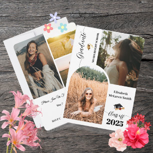 Minimalist Multi-Photo Class of 2026 Senior Gradua Invitation