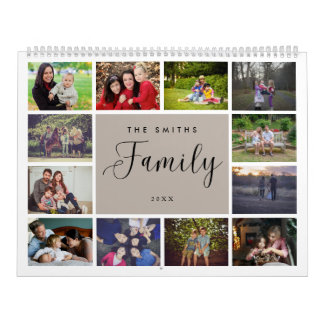 Minimalist Multi Photo Family Memories Calendar