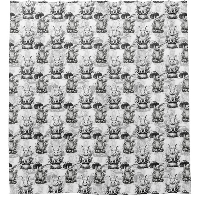 Minimalist Mushroom Rabbit Pattern Design  (Front)