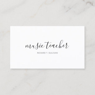 minimalist music teacher (custom profession) business card