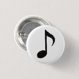 Minimalist Musical Note – Ink Brush Style on  1 Inch Round Button
