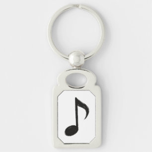 Minimalist Musical Note – Ink Brush Style on  Keychain
