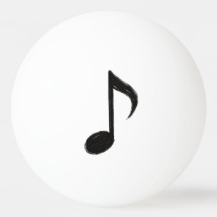 Minimalist Musical Note – Ink Brush Style on Ping Pong Ball