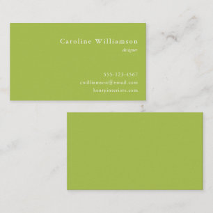 Minimalist Muted Lime Green Elegant Professional  Business Card