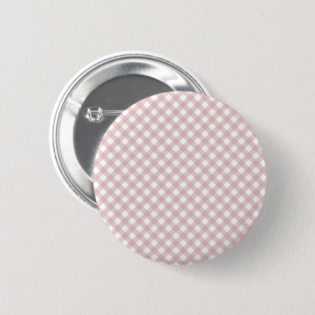 Minimalist Muted Pink Shade Plaid Pattern 2 Inch Round Button (Front & Back)