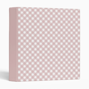 Minimalist Muted Pink Shade Plaid Pattern Binder