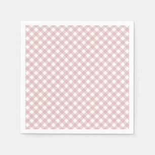 Minimalist Muted Pink Shade Plaid Pattern Napkin