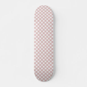 Minimalist Muted Pink Shade Plaid Pattern Skateboard