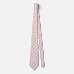 Minimalist Muted Pink Shade Plaid Pattern Tie