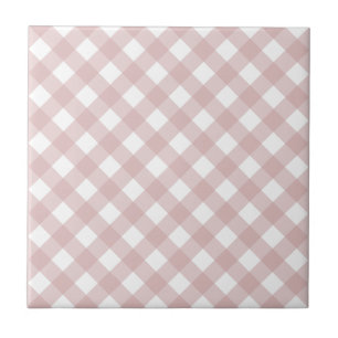 Minimalist Muted Pink Shade Plaid Pattern Tile