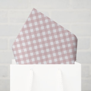 Minimalist Muted Pink Shade Plaid Pattern Tissue Paper