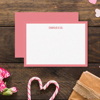 Minimalist Muted Pink Single Border, Personalize Card