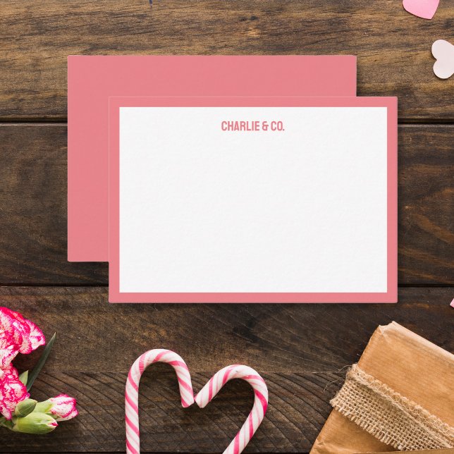 Minimalist Muted Pink Single Border, Personalize Card (Creator Uploaded)