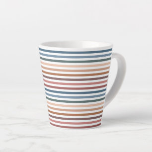Minimalist Muted Rainbow Lines Latte Mug