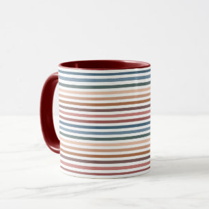 Minimalist Muted Rainbow Lines Mug