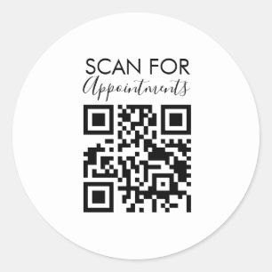 Minimalist Nail Salon Appointments QR Code Classic Round Sticker