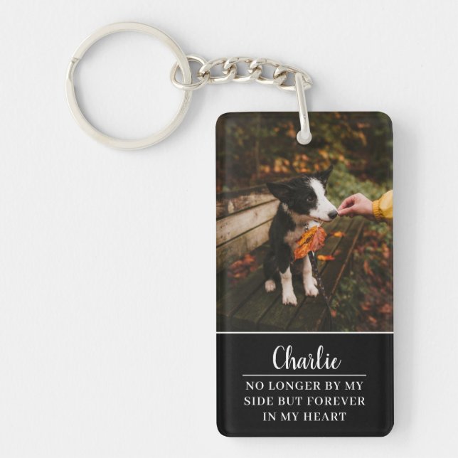 Minimalist Name Custom Photo Pet Memorial Keychain (Front)