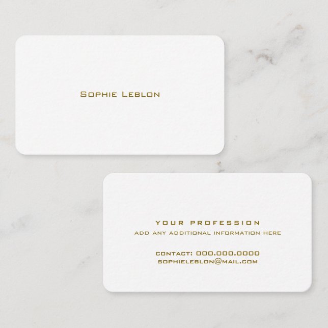 Minimalist Name in Modern Font  Calling Card (Front/Back)