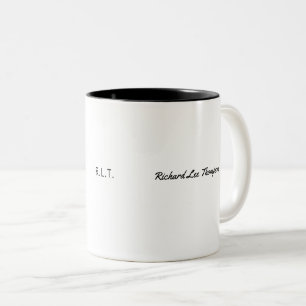 minimalist name & initials modern style b/w Two-Tone coffee mug