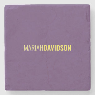 Minimalist Name Professional Indigo & Yellow Stone Coaster