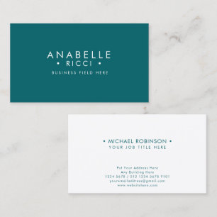 Minimalist Name   Sans Serif Font Type   Tosca Business Card