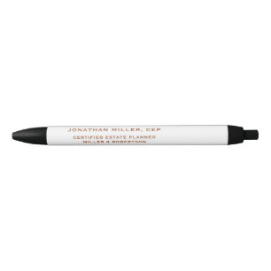 Minimalist Name Title Company Typographic Black Ink Pen